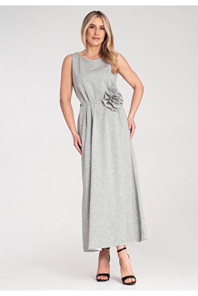 Figl Elegant sleeveless dress - Flower dress - Gray dress M1191 r. Universal