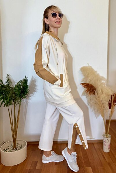 Cardella Σετ αθλητικής φόρμας γυναικείας χιτζάμπ υψηλής ποιότητας με λεπτομέρεια κουμπώματος και παντελόνι