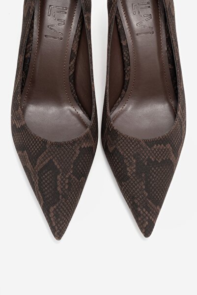 LuviShoes Marcus Brown Patterned Women's Heeled Shoes