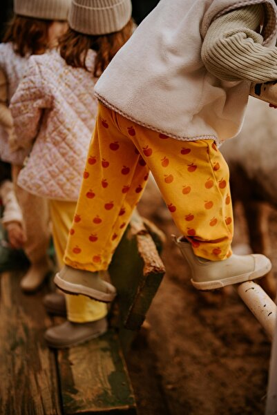 Kirazkids Elma Patterned Velvet Wide-Let Pants