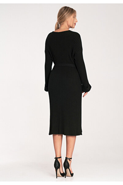 Figl Sweater dress - Button dress - Black dress M1095 size Universal