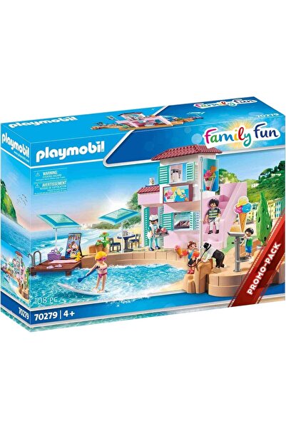 Playmobil Waterfront Ice Cream Shop, Multi-colour, 51.5 x 14.2 x 38.5 cm (70279)