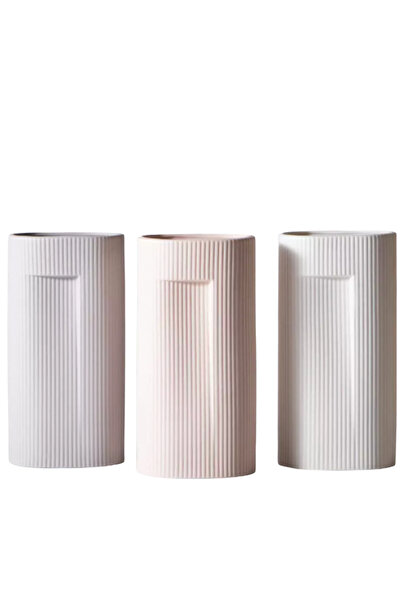 mzhrea Ceramic flower vase with a calm and modern design, gray