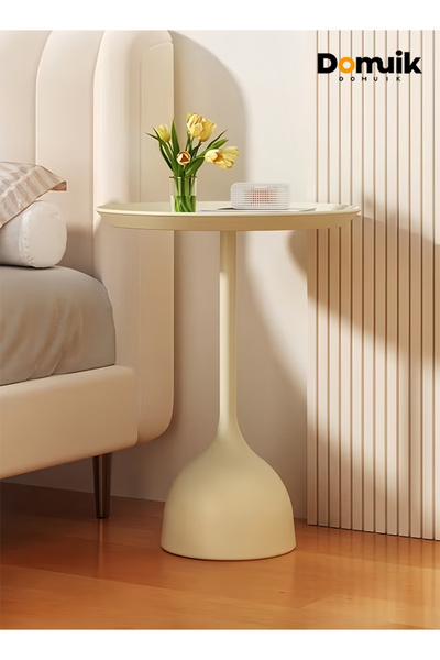 Domuik Coffee table, simple design round table, space saving coffee table, suitable for living room