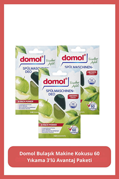 DOMOL Bulaşık Makinesi Kokusu 60 Yıkama 3'lü Avantaj Paketi