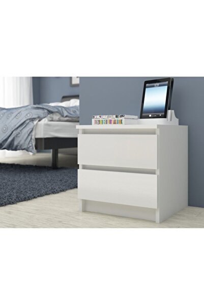 SERSIMO Chest of drawers with 2 drawers, 16 mm laminated chipboard, 60x40x55 cm, white