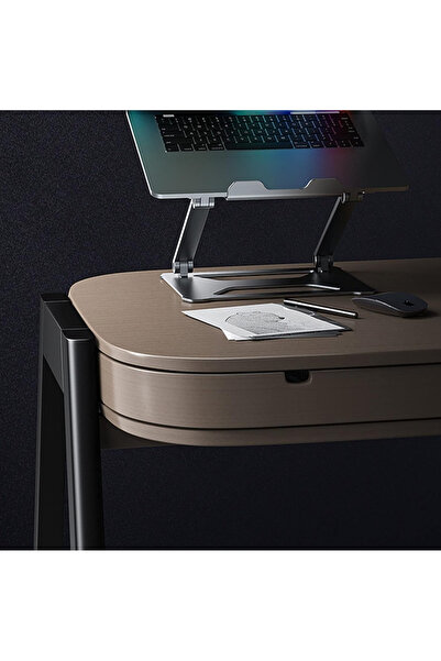 zola Laptop table,height and tilt adjustable, aluminium, height 3-17 cm, silver