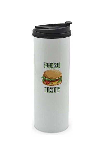 Lit Fresh Design Printed Double Wall Tumbler With Lid Multicolour 400ml