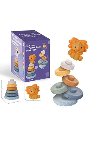 Generic لعبة بناء الأبراج الحسية الملونة للأطفال 6 أشهر فما فوق