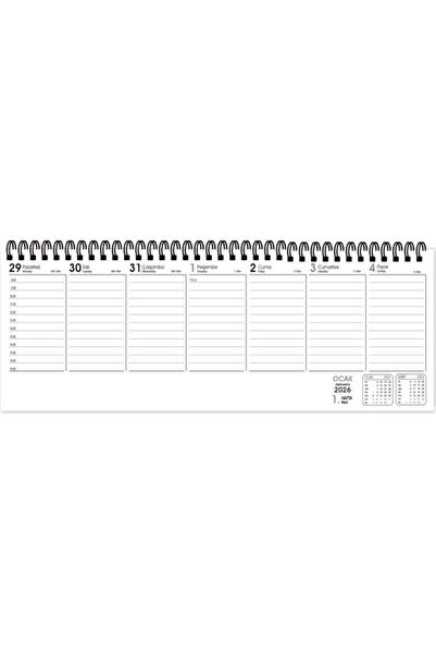 KESKİN COLOR 2026 Weekly Desk Agenda 12X33 cm Spiral Bound Lined 5 Pieces