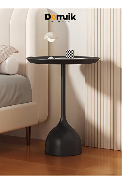 Domuik Coffee table, simple design round table, space saving coffee table, suitable for living room