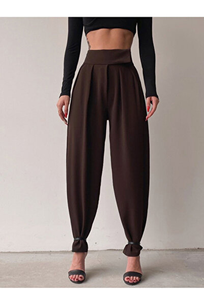 FridayIn Commute style Solid color Buttons Pocket Wrinkle Pants