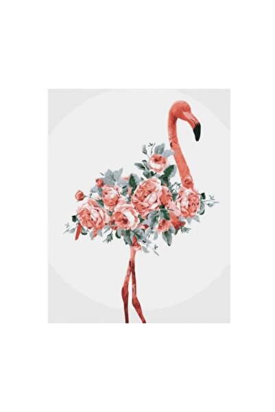 Ikonka Watercolor painting by numbers set 40x50cm Flamingo