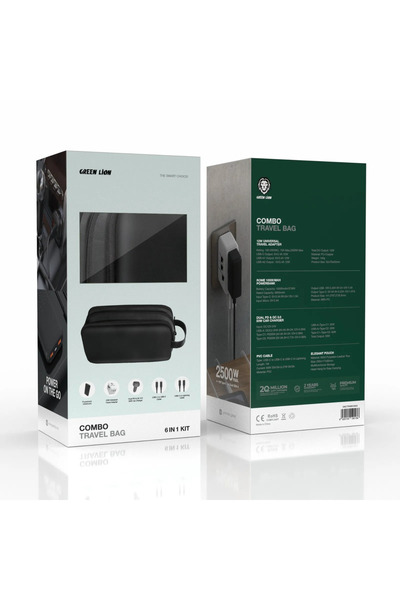 Green Lion مجموعة حقيبة سفر كومبو 6 في 1