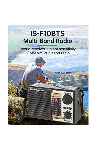 KBROAD Emergency radio with speaker, Bluetooth 5.0 compatible, flashlight, multi-band radio