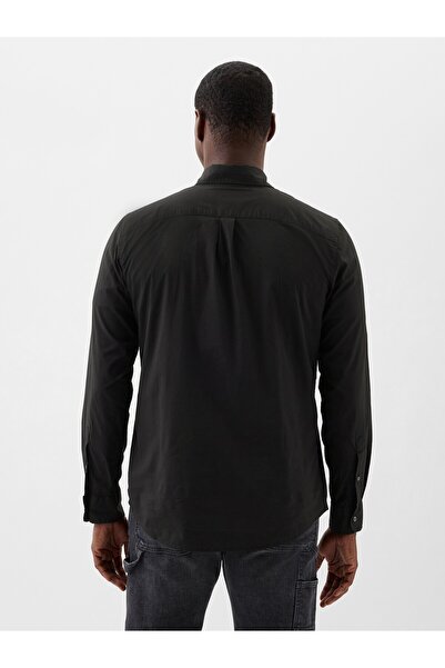 GAP Erkek Siyah Standard Fit Oxford Gömlek