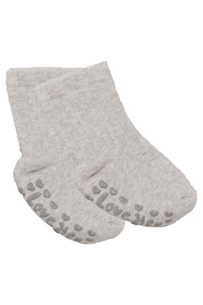 bebegen جوارب صوفية رمادية اللون للجنسين مضادة للانزلاق