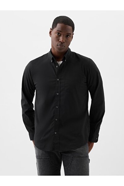 GAP Erkek Siyah Standard Fit Oxford Gömlek
