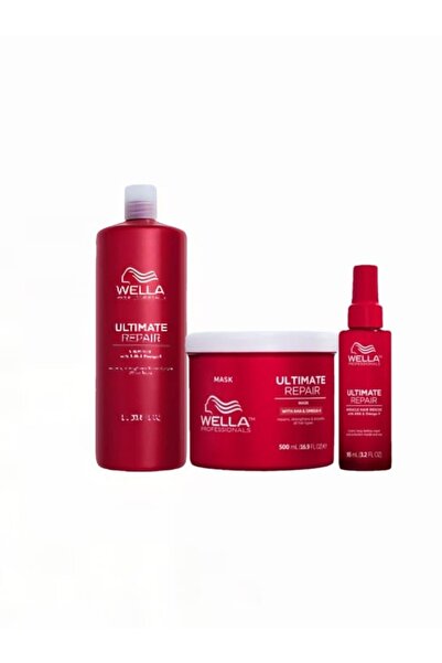 Wella Ultimate Repair Set - Shampoo 1000ml, Mask 500ml, Miracle Rescue Serum 95ml