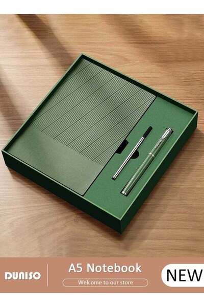 DOMEET A5 Notebook, Portable Notepad with Pen and Gift Box, Transverse Line Diary Notebook for Women Men, P