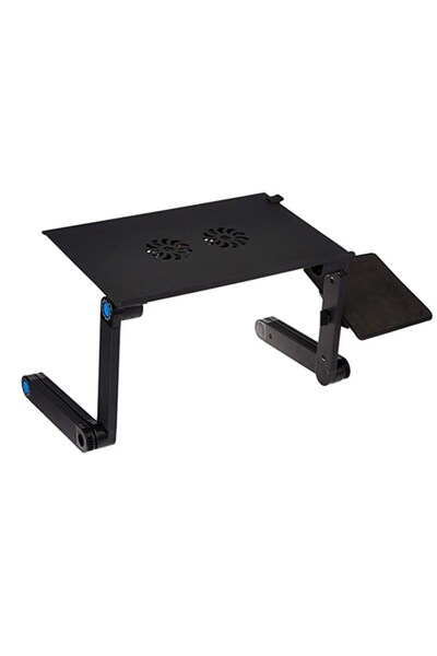 zola Multifunctional laptop stand, mouse holder, adjustable, cooler, black