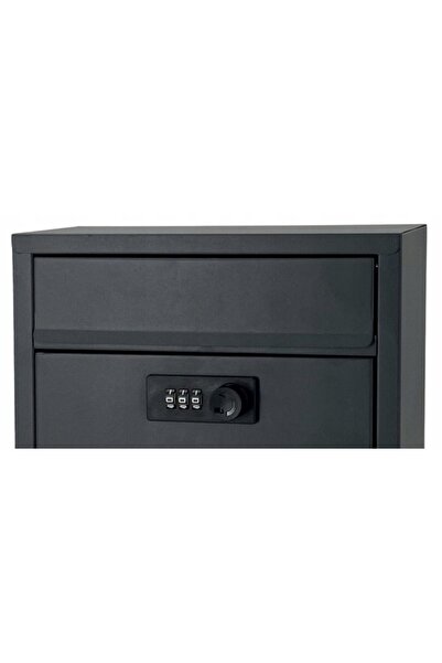 SERSIMO Outdoor mailbox, for fence or wall, made of galvanized steel, with code, 32x8x22cm, dark gray