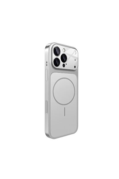 REDz Accessories Husă MagSafe cu spate GlassLook, pentru iPhone 17 Pro Max, design premium, ultra subțire, argintie