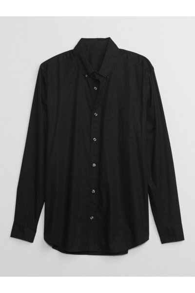 GAP Erkek Siyah Standard Fit Oxford Gömlek
