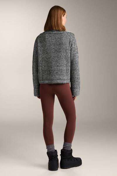 Oysho Half-zip twisted knit jumper