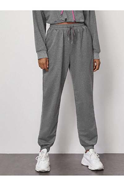 FridayIn Fast fashion Solid color Waist drawstring Pants