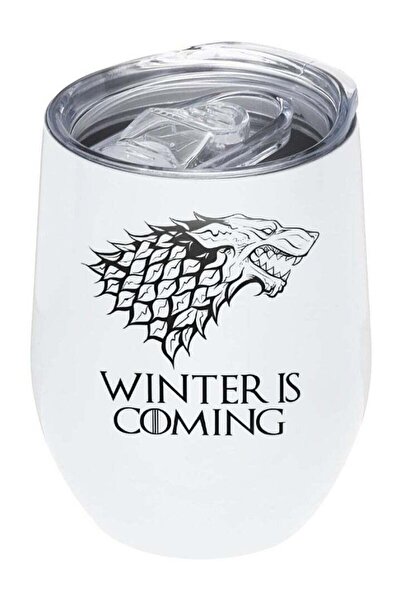 LOUD UNIVERSE White Tumbler 12Oz With Lid, Winter Is Coming, Perfect For Hot ...