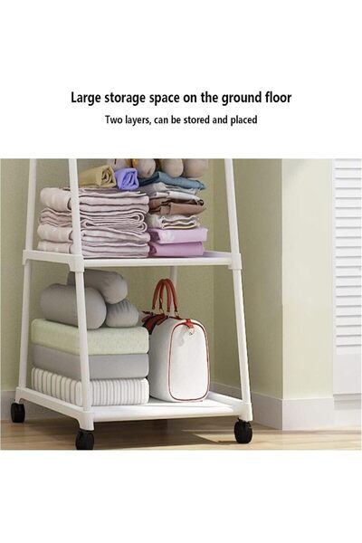 Twinkle Mart Clothes Rack with Wheels, Folding Stand, 55x42x160 cm (Black)