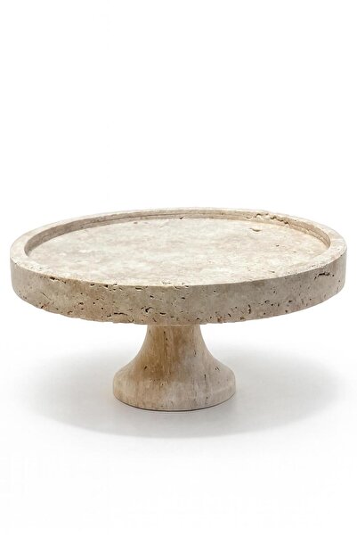 Modestmar Natural Travertine Decorative Stand - Presentation Tray