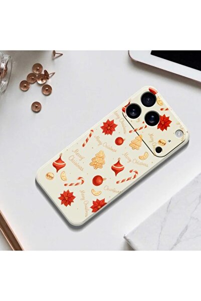 REDz Accessories Christmas Globes Case, For iPhone 17 Pro Max, Camera Protection, Silicone, Cream