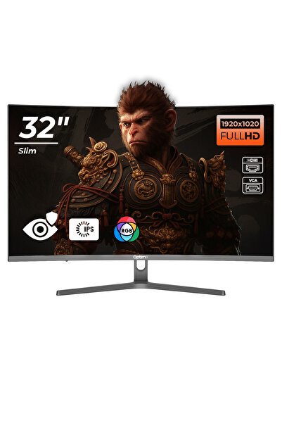 OptimX Monitor de gaming curbat MT32J de 32'', FHD, 1920×1020, HDMI, VGA, subțire, RGB, LED