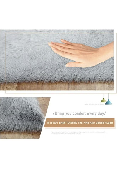 KEKE Modern Fluffy Long Pile Area Rug Non-Slip, Super Soft Decor Contemporary Carpet 180*250 Cm