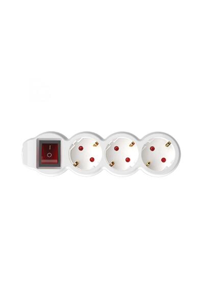 Home Extension cord 3 sockets, switch, 10 m, 3x1.5mm2, white