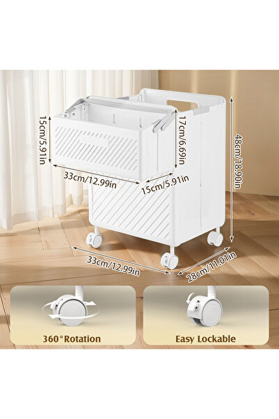 Sinyin Laundry Hamper with Wheels Large Foldable Laundry Organizer & Storage Basket