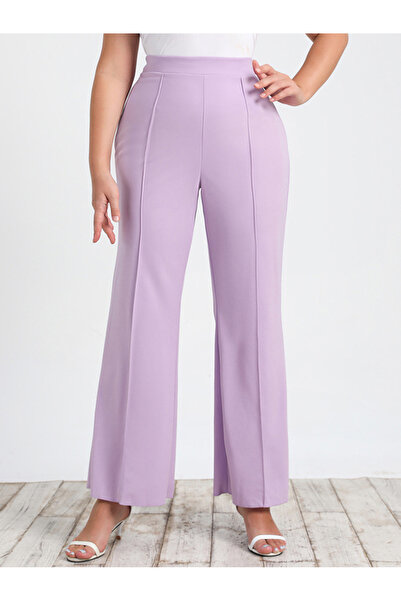 FridayIn بنطلون كاجوال بحزام بلون سادة ومقاسات كبيرة