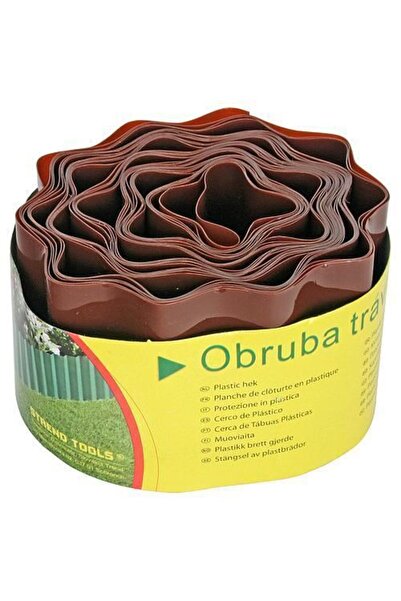 Strend Pro Bordură de gazon din plastic, maro, 9 m x 200 mm