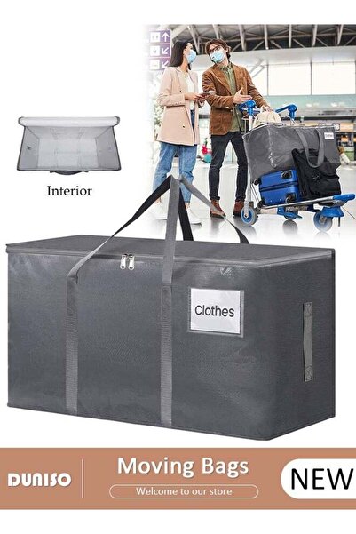 DOMEET Large Moving Bags, Heavy Duty Moving Storage Tote Bags with Tag Port, Foldable Clothes Storage Bags