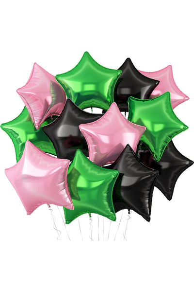 BALON DİYARI Cream Light Blue Star Foil Balloon 45cm Balloon String Compatible with Air and Helium