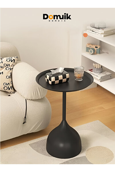 Domuik Coffee table, simple design round table, space saving coffee table, suitable for living room