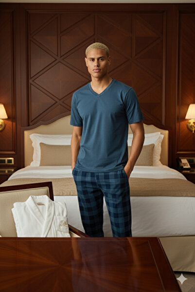 KLY New Season Plus Size V-Neck Luxury Design Pajama Set