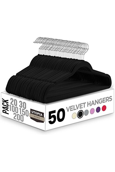 Utopia Home Premium Velvet Hangers 50 Pack - Non-Slip, 360° Rotatable Hook, B...