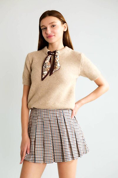 cemo Basic Half-High Neck Short Sleeve Cashmere-Look Knitwear