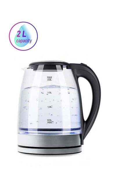 fulina Electric Teapot Tea Heater with Blue LED Indicator Light, Hot Water Kettle for Home, Office
