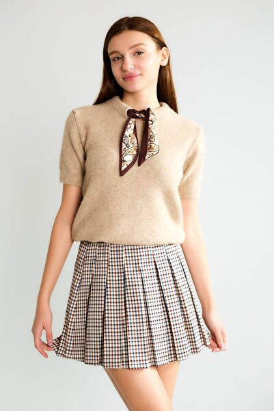 cemo Basic Half-High Neck Short Sleeve Cashmere-Look Knitwear