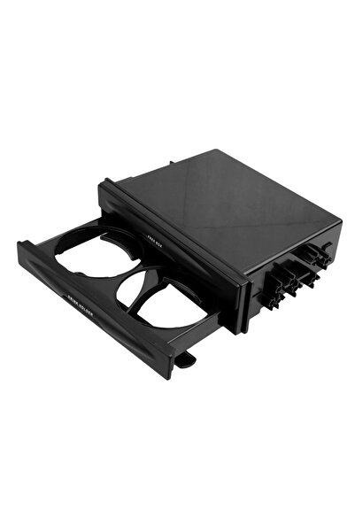 zola Drink holder with 2 cup holders, easy installation, plastic, black, 17.3x4.8 cm