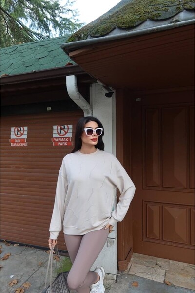cemo Casual Long Sleeve Crew Neck Basic Blouse/Sweatshirt